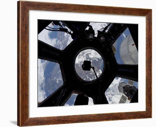 View of Earth Through the Cupola On the International Space Station-Stocktrek Images-Framed Photographic Print