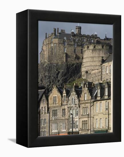 View of Edinburgh Castle from Grassmarket, Edinburgh, Lothian, Scotland, United Kingdom, Europe-Ethel Davies-Framed Premier Image Canvas