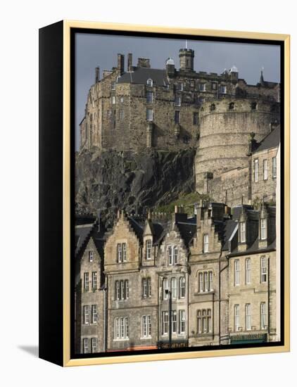 View of Edinburgh Castle from Grassmarket, Edinburgh, Lothian, Scotland, United Kingdom, Europe-Ethel Davies-Framed Premier Image Canvas