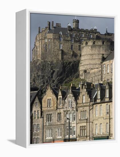View of Edinburgh Castle from Grassmarket, Edinburgh, Lothian, Scotland, United Kingdom, Europe-Ethel Davies-Framed Premier Image Canvas