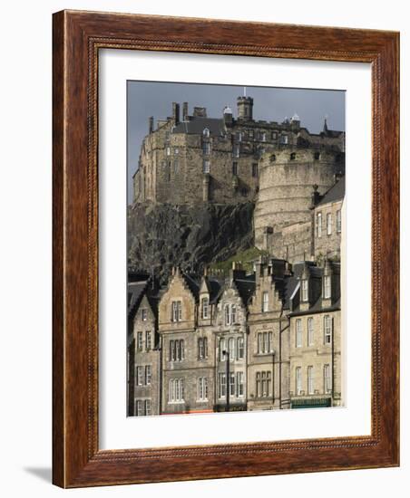 View of Edinburgh Castle from Grassmarket, Edinburgh, Lothian, Scotland, United Kingdom, Europe-Ethel Davies-Framed Photographic Print