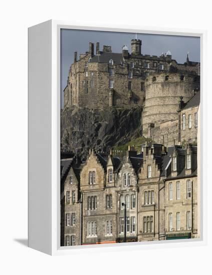 View of Edinburgh Castle from Grassmarket, Edinburgh, Lothian, Scotland, United Kingdom, Europe-Ethel Davies-Framed Premier Image Canvas