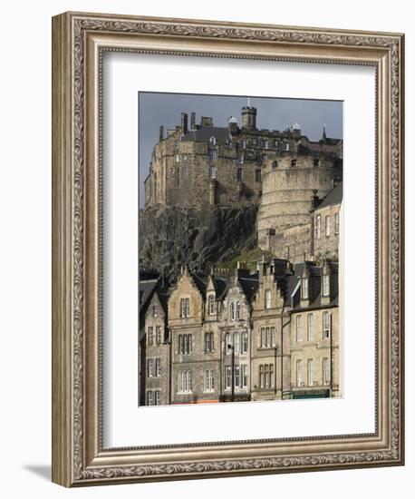 View of Edinburgh Castle from Grassmarket, Edinburgh, Lothian, Scotland, United Kingdom, Europe-Ethel Davies-Framed Photographic Print