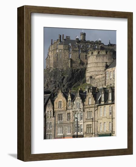 View of Edinburgh Castle from Grassmarket, Edinburgh, Lothian, Scotland, United Kingdom, Europe-Ethel Davies-Framed Photographic Print