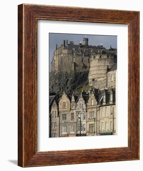 View of Edinburgh Castle from Grassmarket, Edinburgh, Lothian, Scotland, United Kingdom, Europe-Ethel Davies-Framed Photographic Print