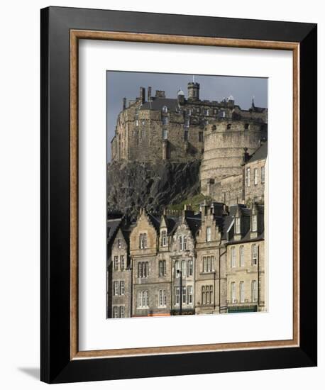 View of Edinburgh Castle from Grassmarket, Edinburgh, Lothian, Scotland, United Kingdom, Europe-Ethel Davies-Framed Photographic Print
