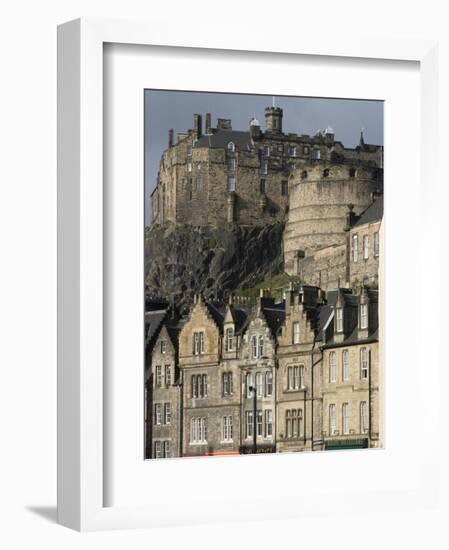 View of Edinburgh Castle from Grassmarket, Edinburgh, Lothian, Scotland, United Kingdom, Europe-Ethel Davies-Framed Photographic Print