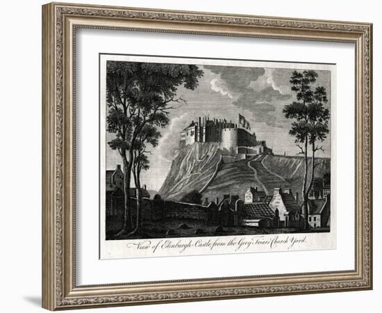 View of Edinburgh Castle, from the Grey Friars Church Yard, 18th Century-null-Framed Giclee Print