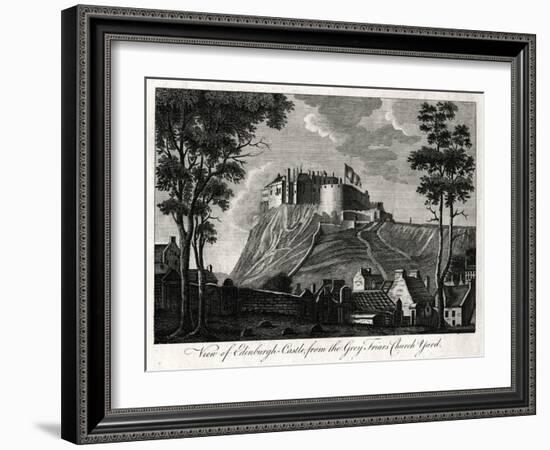 View of Edinburgh Castle, from the Grey Friars Church Yard, 18th Century-null-Framed Giclee Print