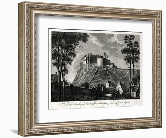 View of Edinburgh Castle, from the Grey Friars Church Yard, 18th Century-null-Framed Giclee Print