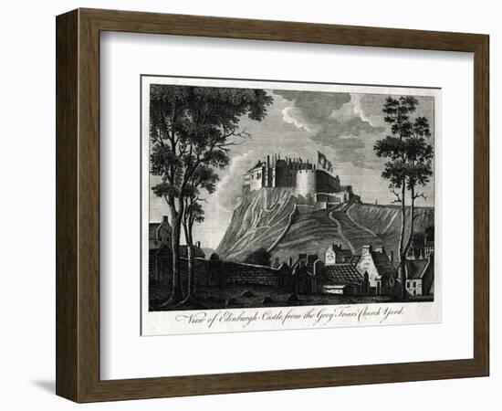 View of Edinburgh Castle, from the Grey Friars Church Yard, 18th Century-null-Framed Giclee Print