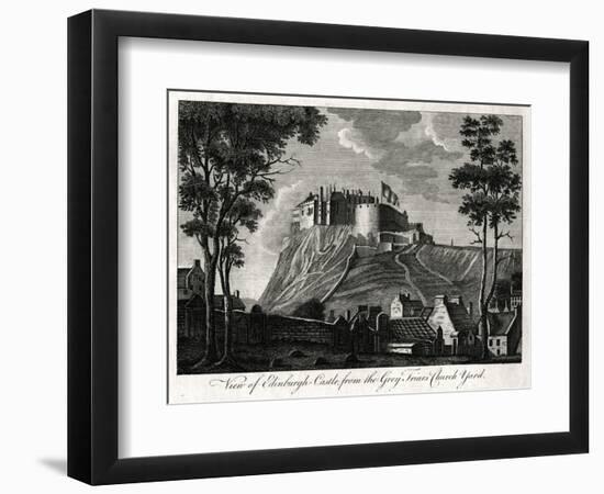 View of Edinburgh Castle, from the Grey Friars Church Yard, 18th Century-null-Framed Giclee Print