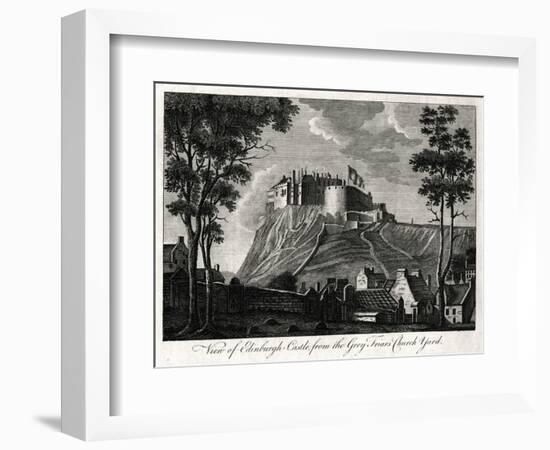 View of Edinburgh Castle, from the Grey Friars Church Yard, 18th Century-null-Framed Giclee Print