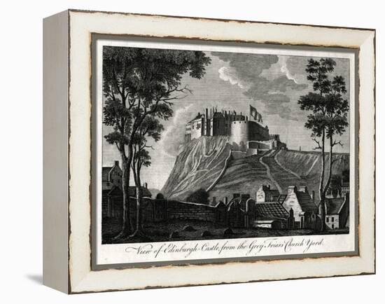 View of Edinburgh Castle, from the Grey Friars Church Yard, 18th Century-null-Framed Premier Image Canvas