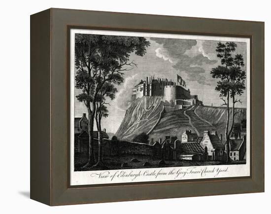 View of Edinburgh Castle, from the Grey Friars Church Yard, 18th Century-null-Framed Premier Image Canvas