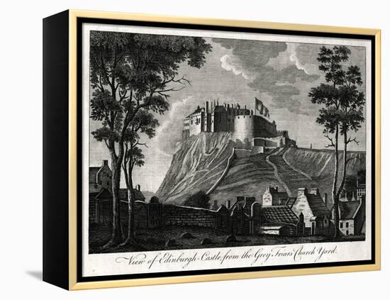 View of Edinburgh Castle, from the Grey Friars Church Yard, 18th Century-null-Framed Premier Image Canvas