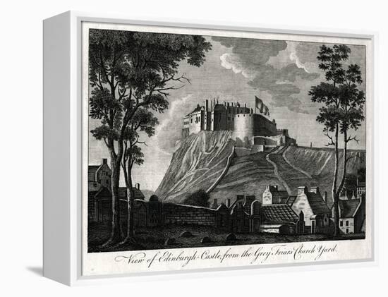 View of Edinburgh Castle, from the Grey Friars Church Yard, 18th Century-null-Framed Premier Image Canvas