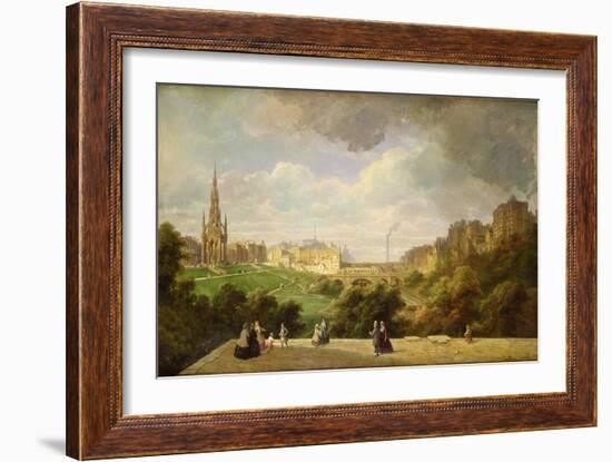 View of Edinburgh, the Walter Scott Monument-Pierre Justin Ouvrie-Framed Giclee Print