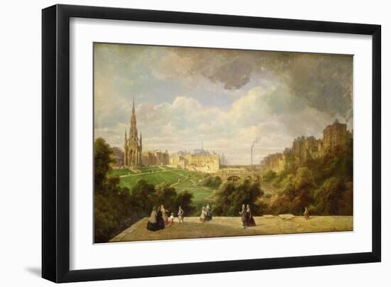View of Edinburgh, the Walter Scott Monument-Pierre Justin Ouvrie-Framed Giclee Print