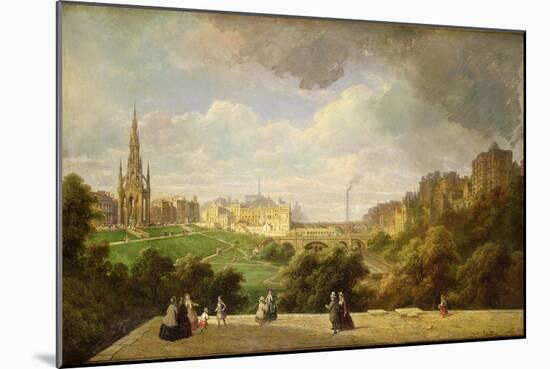 View of Edinburgh, the Walter Scott Monument-Pierre Justin Ouvrie-Mounted Giclee Print