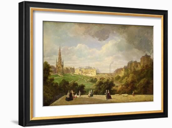 View of Edinburgh, the Walter Scott Monument-Pierre Justin Ouvrie-Framed Giclee Print