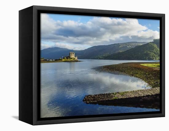 View of Eilean Donan Castle, Dornie, Highlands, Scotland, United Kingdom, Europe-Karol Kozlowski-Framed Premier Image Canvas
