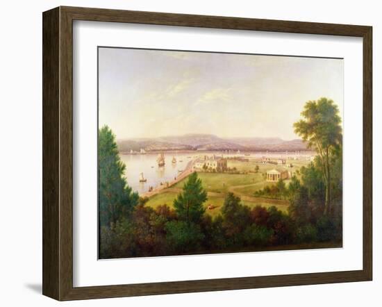 View of Exmouth from the Beacon Walls-W.H. Hallett-Framed Giclee Print