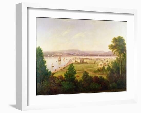 View of Exmouth from the Beacon Walls-W.H. Hallett-Framed Giclee Print