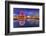 View of False Creek and Vancouver skyline, including World of Science Dome at dusk, Vancouver, Brit-Frank Fell-Framed Photographic Print