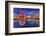 View of False Creek and Vancouver skyline, including World of Science Dome at dusk, Vancouver, Brit-Frank Fell-Framed Photographic Print