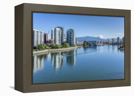 View of False Creek from Cambie Street Bridge and Vancouver skyline, Vancouver, British Columbia, C-Frank Fell-Framed Premier Image Canvas