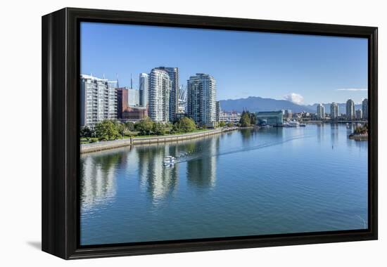 View of False Creek from Cambie Street Bridge and Vancouver skyline, Vancouver, British Columbia, C-Frank Fell-Framed Premier Image Canvas