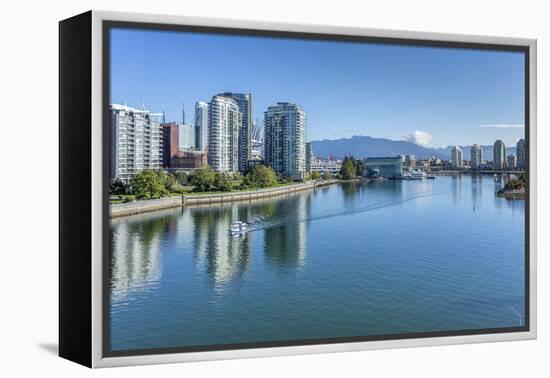 View of False Creek from Cambie Street Bridge and Vancouver skyline, Vancouver, British Columbia, C-Frank Fell-Framed Premier Image Canvas