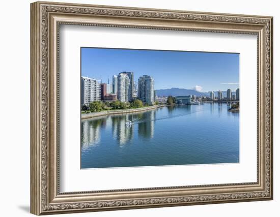 View of False Creek from Cambie Street Bridge and Vancouver skyline, Vancouver, British Columbia, C-Frank Fell-Framed Photographic Print