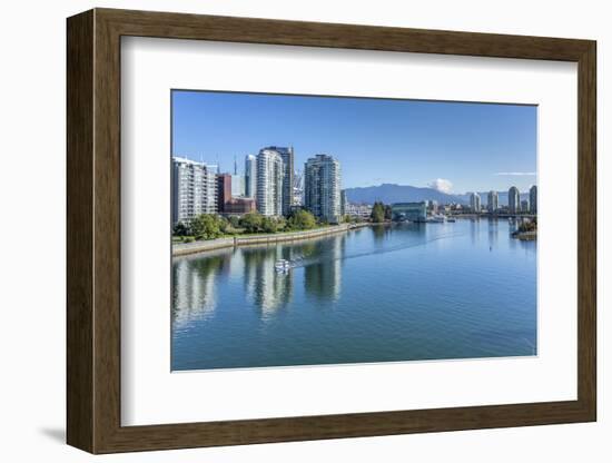 View of False Creek from Cambie Street Bridge and Vancouver skyline, Vancouver, British Columbia, C-Frank Fell-Framed Photographic Print