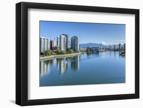 View of False Creek from Cambie Street Bridge and Vancouver skyline, Vancouver, British Columbia, C-Frank Fell-Framed Photographic Print