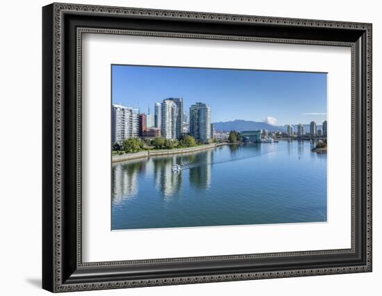 View of False Creek from Cambie Street Bridge and Vancouver skyline, Vancouver, British Columbia, C-Frank Fell-Framed Photographic Print