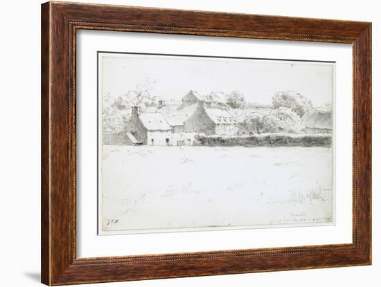 View of Farm Buildings across a Field, 1871-Jean-François Millet-Framed Giclee Print