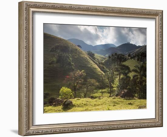 View of Farmland at Sunset in Sao Francisco Xavier Region-Alex Saberi-Framed Photographic Print