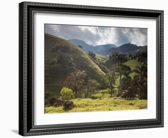 View of Farmland at Sunset in Sao Francisco Xavier Region-Alex Saberi-Framed Photographic Print