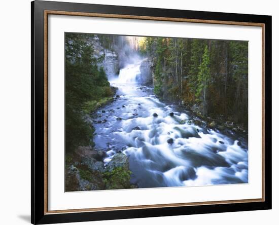 View of Firehole Falls and Firehole River, Yellowstone National Park, Wyoming, USA-Adam Jones-Framed Photographic Print