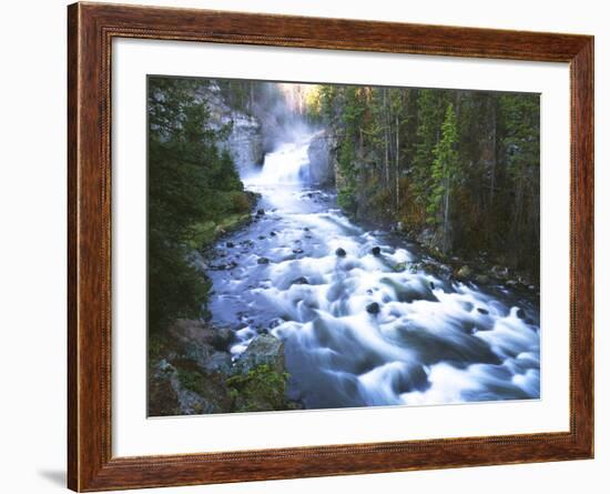 View of Firehole Falls and Firehole River, Yellowstone National Park, Wyoming, USA-Adam Jones-Framed Photographic Print