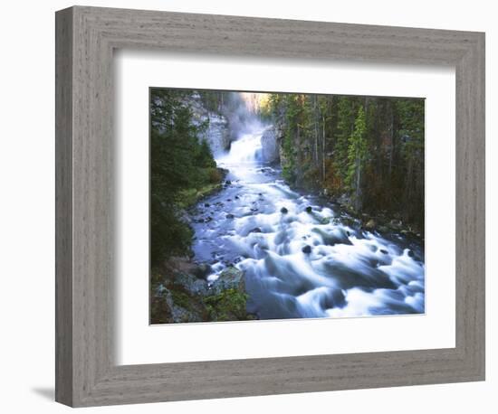 View of Firehole Falls and Firehole River, Yellowstone National Park, Wyoming, USA-Adam Jones-Framed Photographic Print