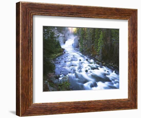 View of Firehole Falls and Firehole River, Yellowstone National Park, Wyoming, USA-Adam Jones-Framed Photographic Print