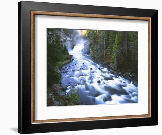 View of Firehole Falls and Firehole River, Yellowstone National Park, Wyoming, USA-Adam Jones-Framed Photographic Print