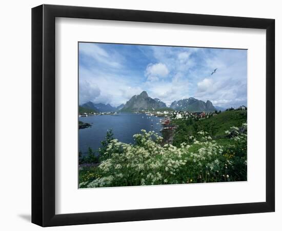 View of Fishing Village and Island-Kevin Schafer-Framed Photographic Print