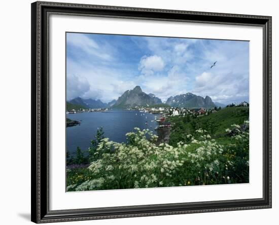 View of Fishing Village and Island-Kevin Schafer-Framed Photographic Print