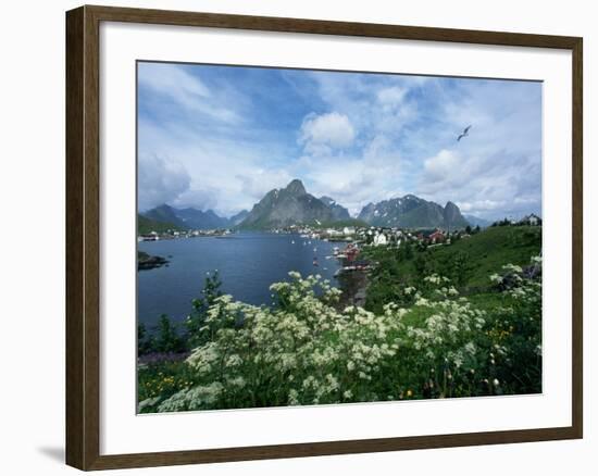 View of Fishing Village and Island-Kevin Schafer-Framed Photographic Print