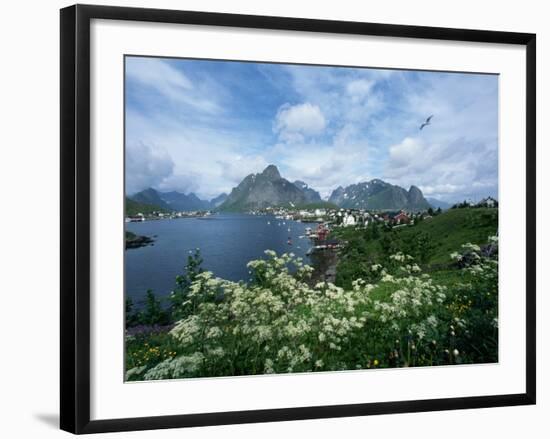 View of Fishing Village and Island-Kevin Schafer-Framed Photographic Print