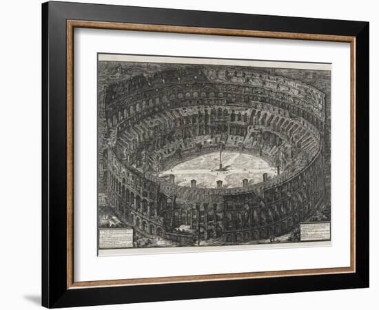 View of Flavian Amphitheater, Called the Colosseum, from Views of Rome, 1776-Giovanni Battista Piranesi-Framed Giclee Print